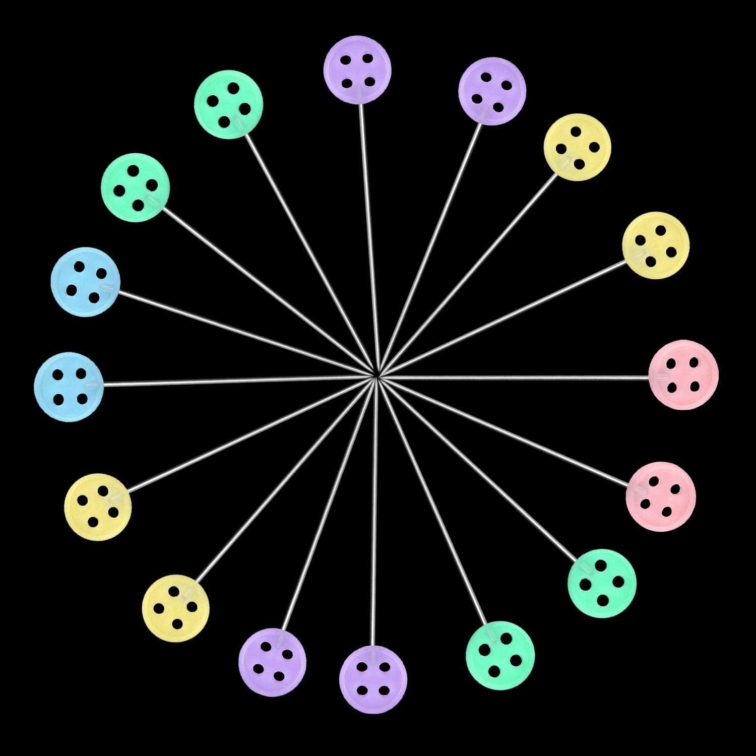 200 PCS Flat Head Sewing Pins for Fabric Quilting Assorted Colored