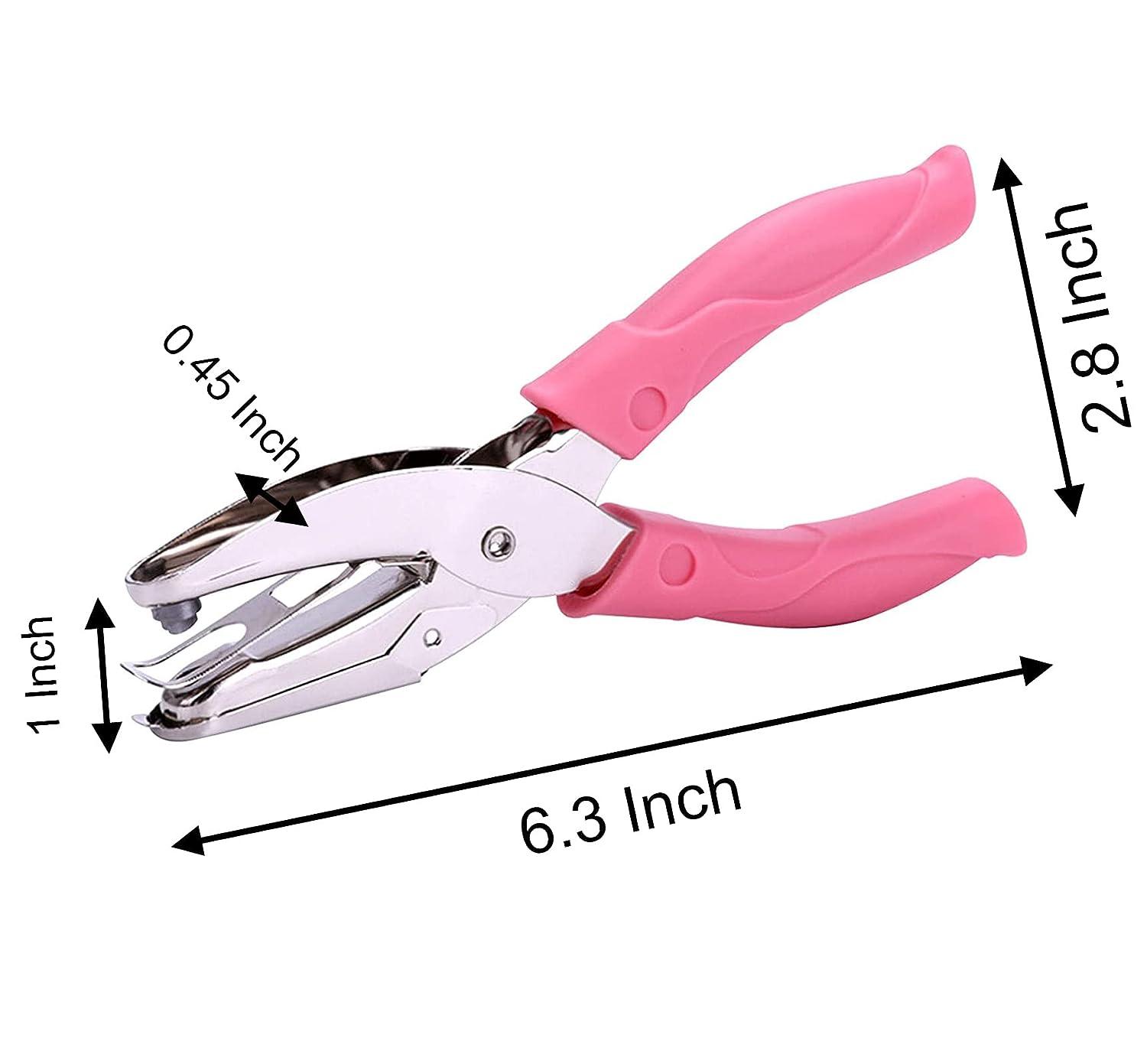 Star Shape Single Paper Hole Punch 1 Pack 6.3 Inch Length 1/4 Inch of  Diameter of Hole Handheld Puncher with Pink Soft Thick Leather Cover(Star  1/4 inch)
