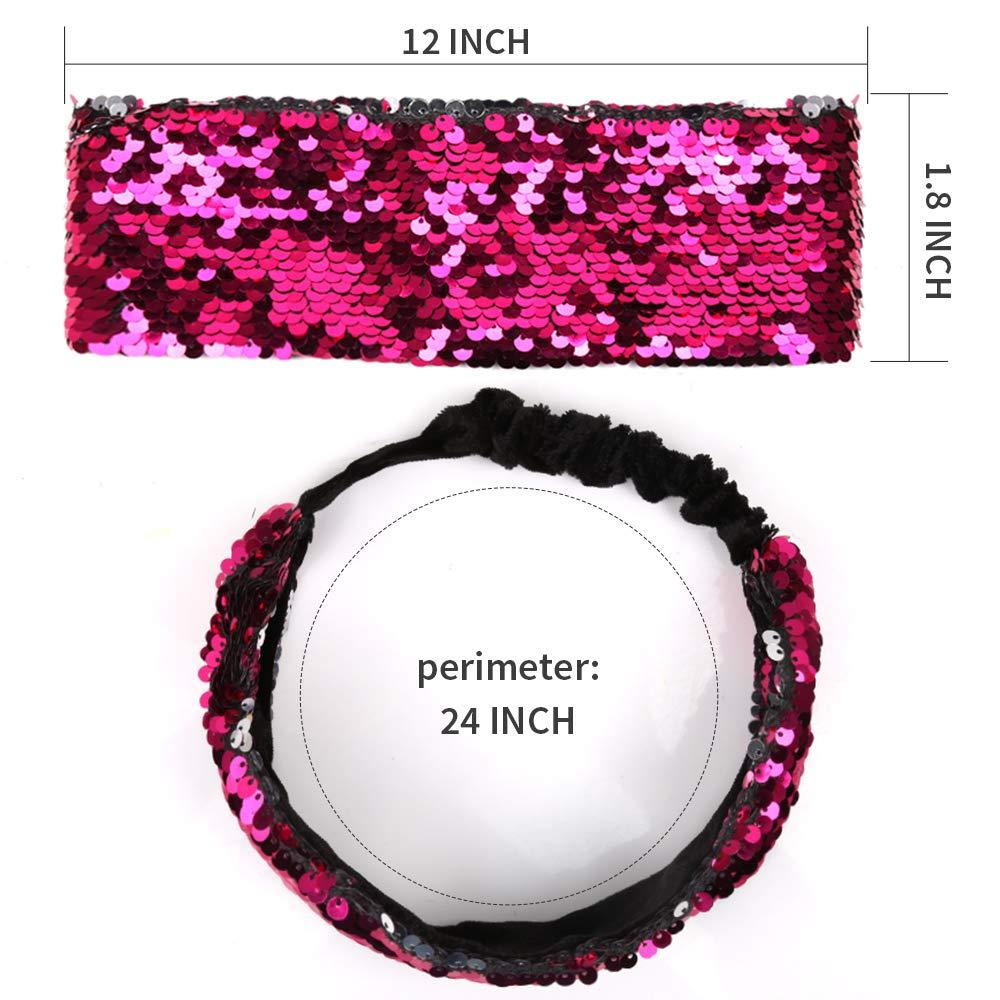 Sequins Headbands for Girls, YGDZ 10pcs Kids Girls Glitter Headbands