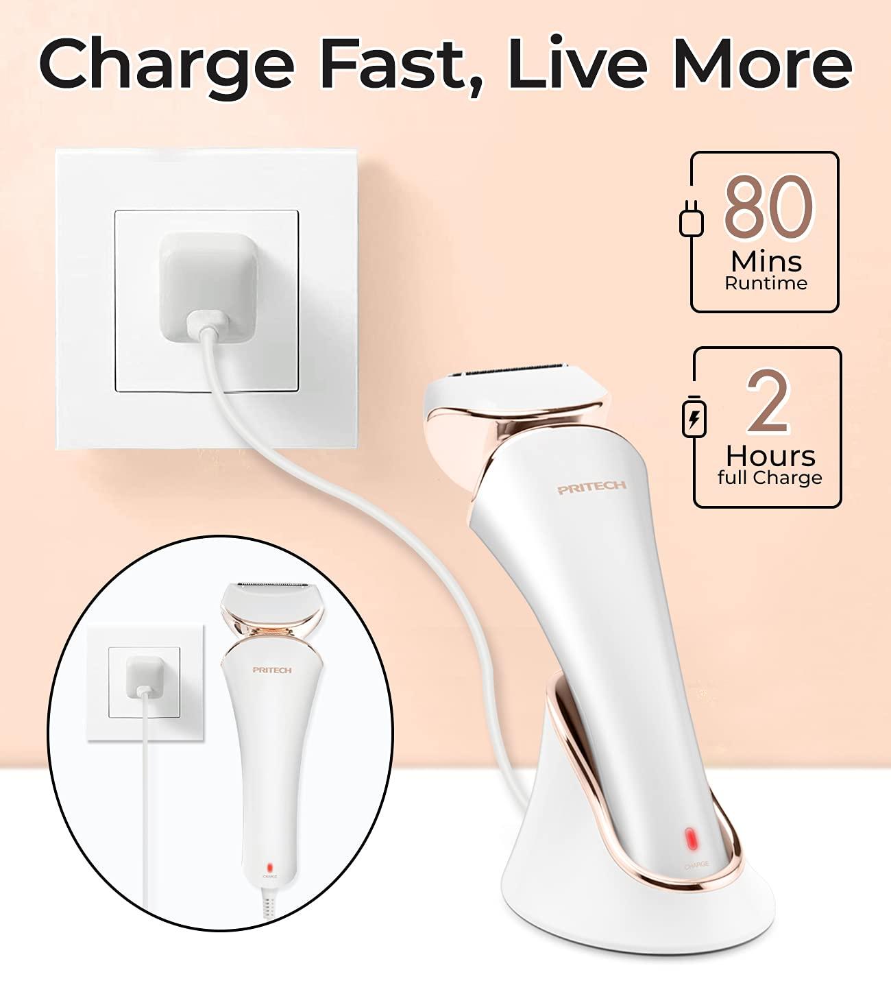 Women's 2-in-1 Electric Shaver & Bikini Trimmer - IPX7 Waterproof, Rechargeable, Wet/Dry Use For - View #6