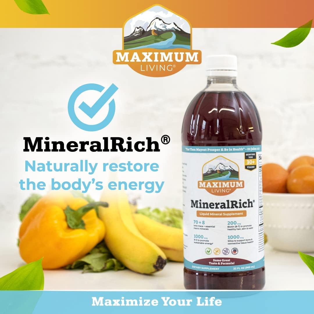 Maximum Living MineralRich Liquid Minerals Supplement 32 oz Bottle