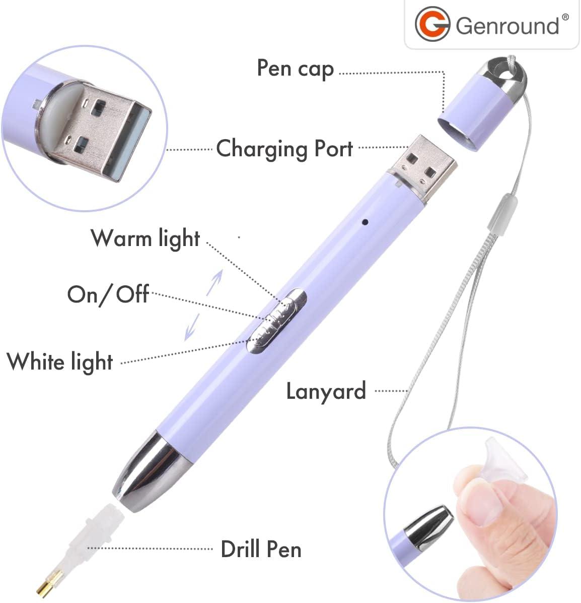 Diamond Painting Pen with Light and USB charger - includes 4