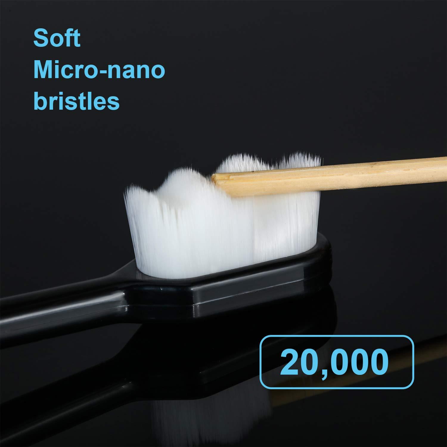 8 Pieces Soft Toothbrush Micro Nano Extra Soft Bristles Manual Soft Toothbrush with 20,000