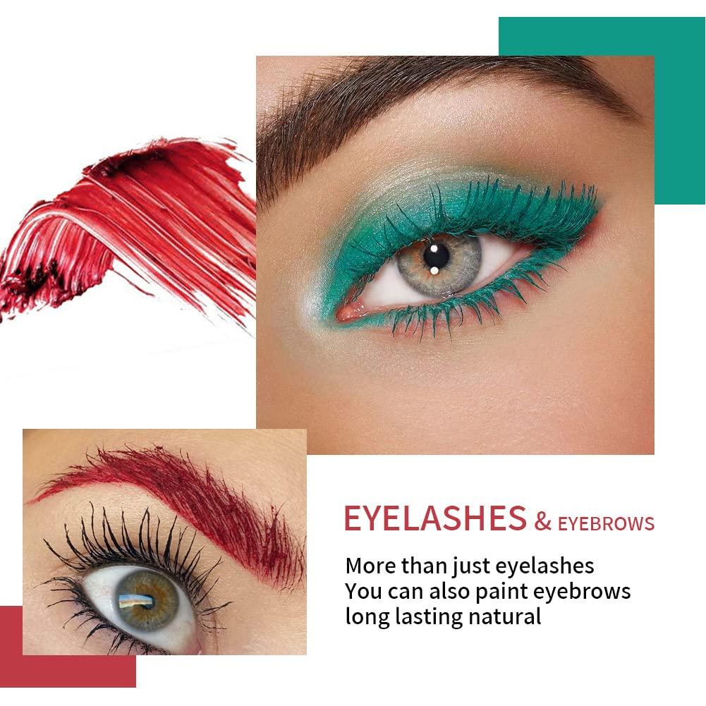 Colored Mascara Set - 14 Waterproof Colors for Voluminous