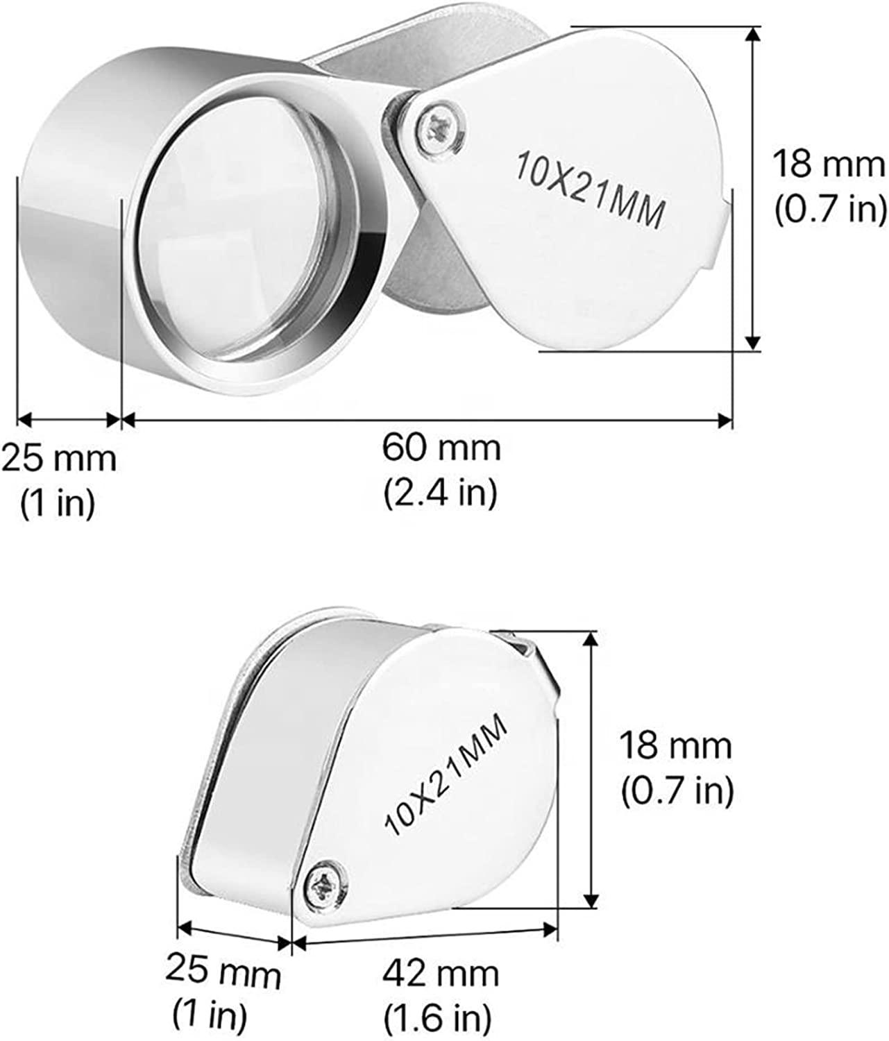 Pineapple 10X Jewelers Loupe Magnifier Pocket Magnifying Glass Jewelry