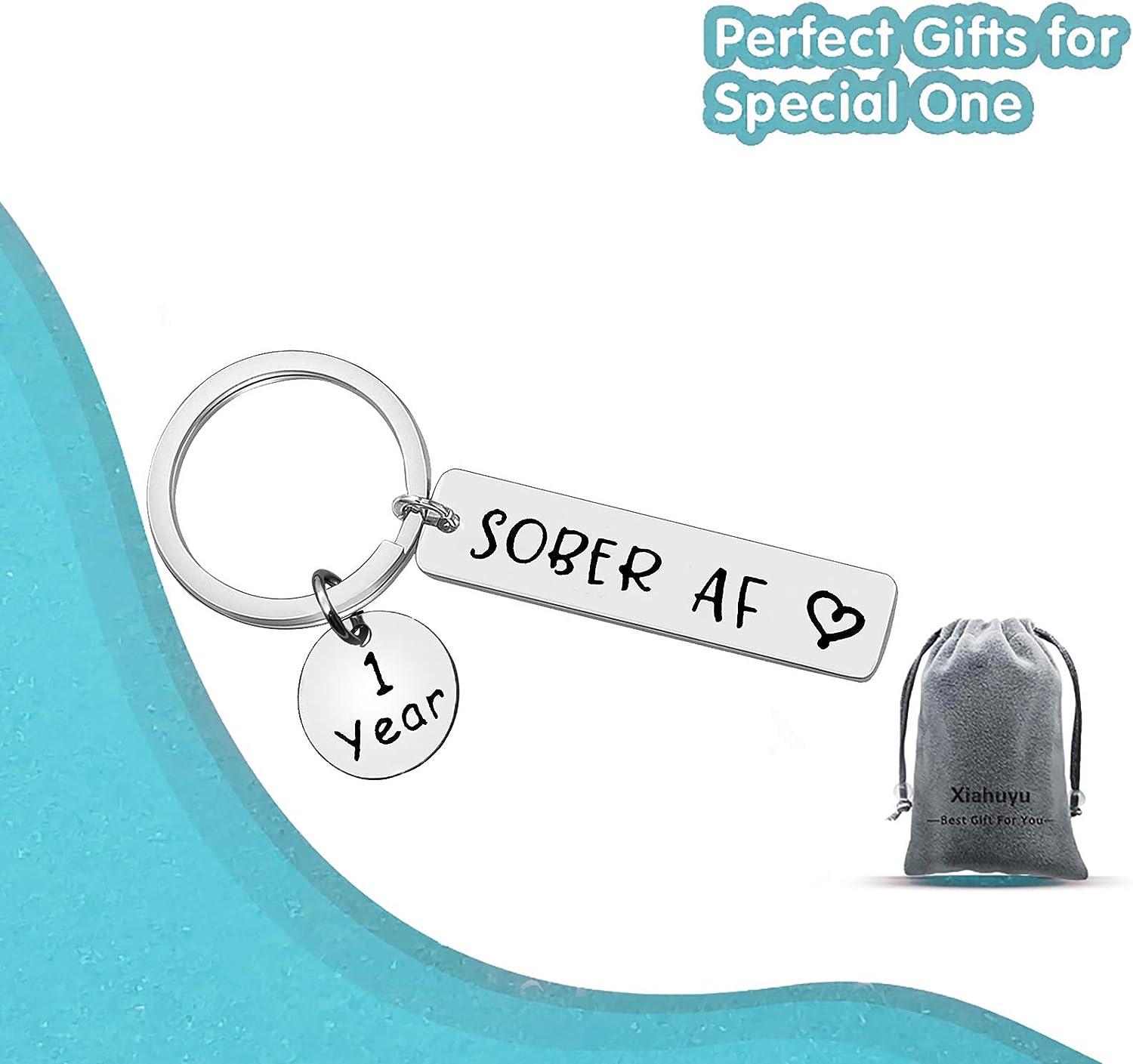 thumbnail image 2 of FEELMEM Sobriety Gift Keychain Addiction Recovery Gift Behind You All Memories Before You All Your Dream Aa Alcoholics Anonymous Warrior Recovery Gift New Beginnings Gift Black 2 of 12