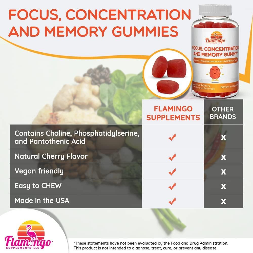 Nootropic Gummy Complex Choline Supplement with Phosphatidylserine, and Pantothenic Acid