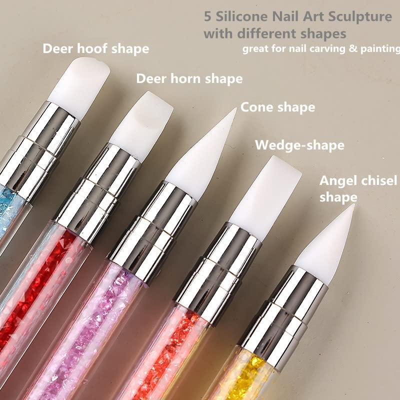 5 Piece Drawing Painting Dual Head Silicone Nail Art Acrylic Embossing Pen  Brush Set with Metal Dotting Tools - China Acrylic Embossing Pen Brush and  Metal Dotting Tools price