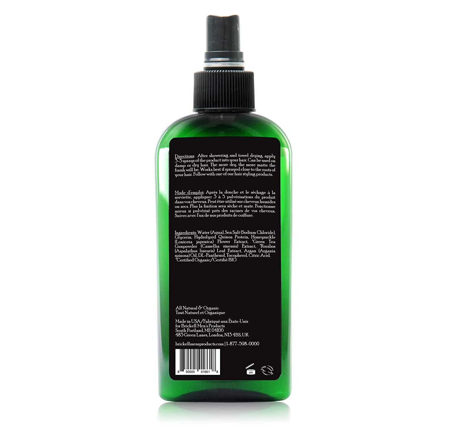 Brickell Men's Texturizing Sea Salt Spray 6 oz Natural, Organic, AlcoholFree Hair Styling
