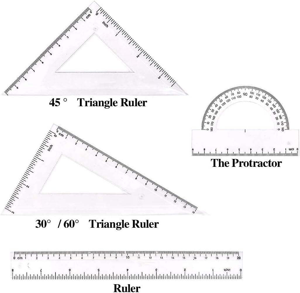 Templates Measuring Geometry Ruler Shape Stencils Drawing Set