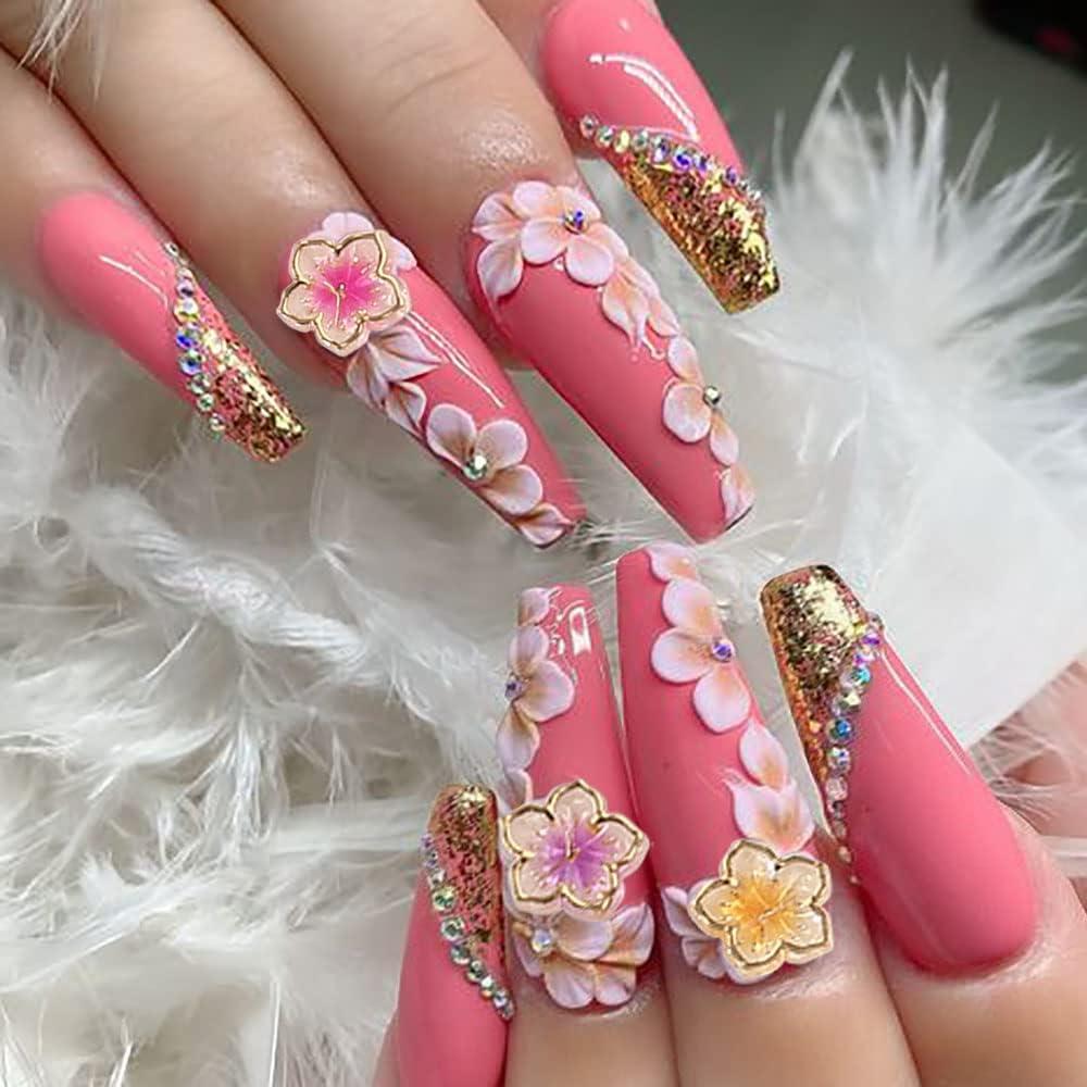 Buy 6 Sheets 5D Stereoscopic Embossed Flowers Butterfly Nail  Stickers,Self-Adhesive Leaf Flower Nail Decals For Nail Art Acrylic Nail  Supplies,DIY Nail Slide Accessories Online at Lowest Price Ever in India |  Check