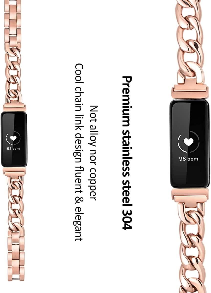 Luxury 14K Gold Filled Paperclip Chain Fitbit Inspire 2 Bracelet, Dainty  Activity Tracker Strap Band, Women Style Fitbit Jewelry Bracelets 