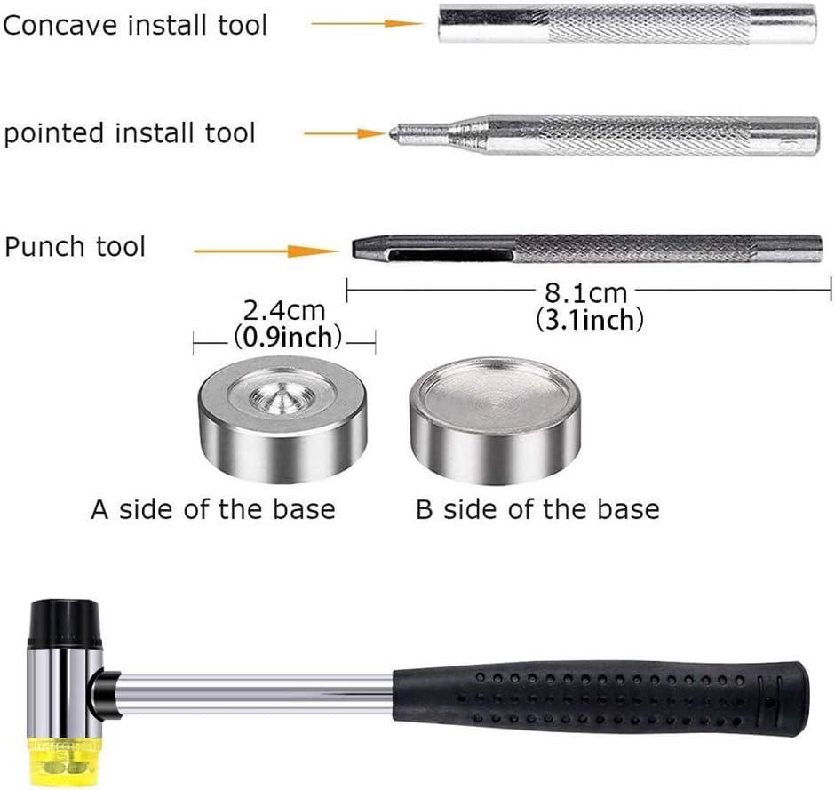 120 Sets Snap Fasteners Kit, MSDADA Metal Snaps Buttons Press Studs Tool  with 4PCS Clothing Snaps Kit Fixing Tools,for