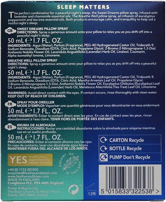 Feather & Down Pillow Spray Duo Set (50ml Sweet Dreams Pillow Spray