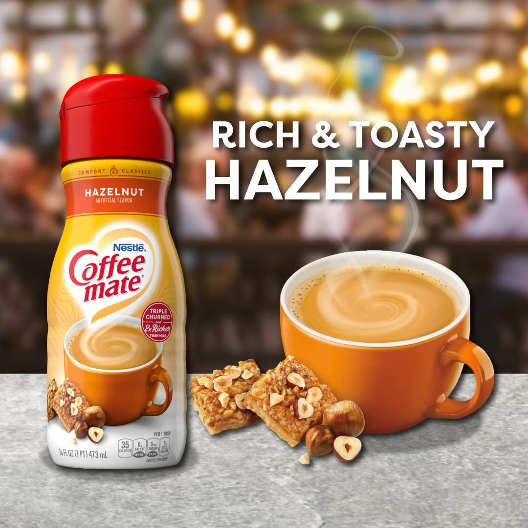 Coffee Mate Hazelnut Liquid Creamer 16 oz - 6 Count | Rich & Creamy Flavor
