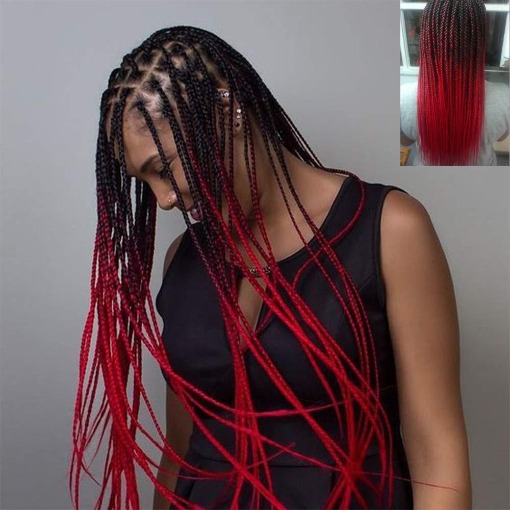 AIDUSA Solid Colors Braiding Hair 5pcs Synthetic Afro Braid Hair Extensions  24 Inch 1 Tone for Women Braids Twist Crochet Braids 100g(#1B Natural