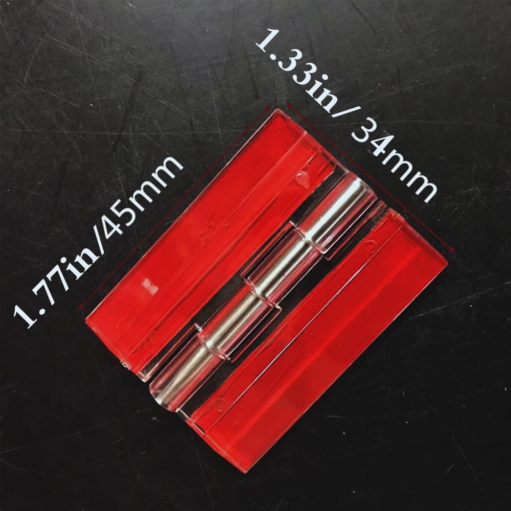 Transparent Plastic Acrylic Hinge Continuous Piano Hinge 1.77 x 1.33 Inch(SelfAdhesive)Clear