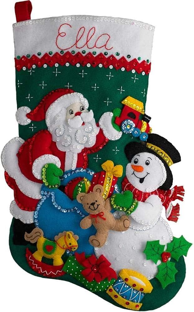 Plaid Bucilla Felt Christmas Stocking Kit, Stocking Kit with Santa and  Frosty; Stocking; Christmas Stocking Kit, Bucilla Stocking, Stocking
