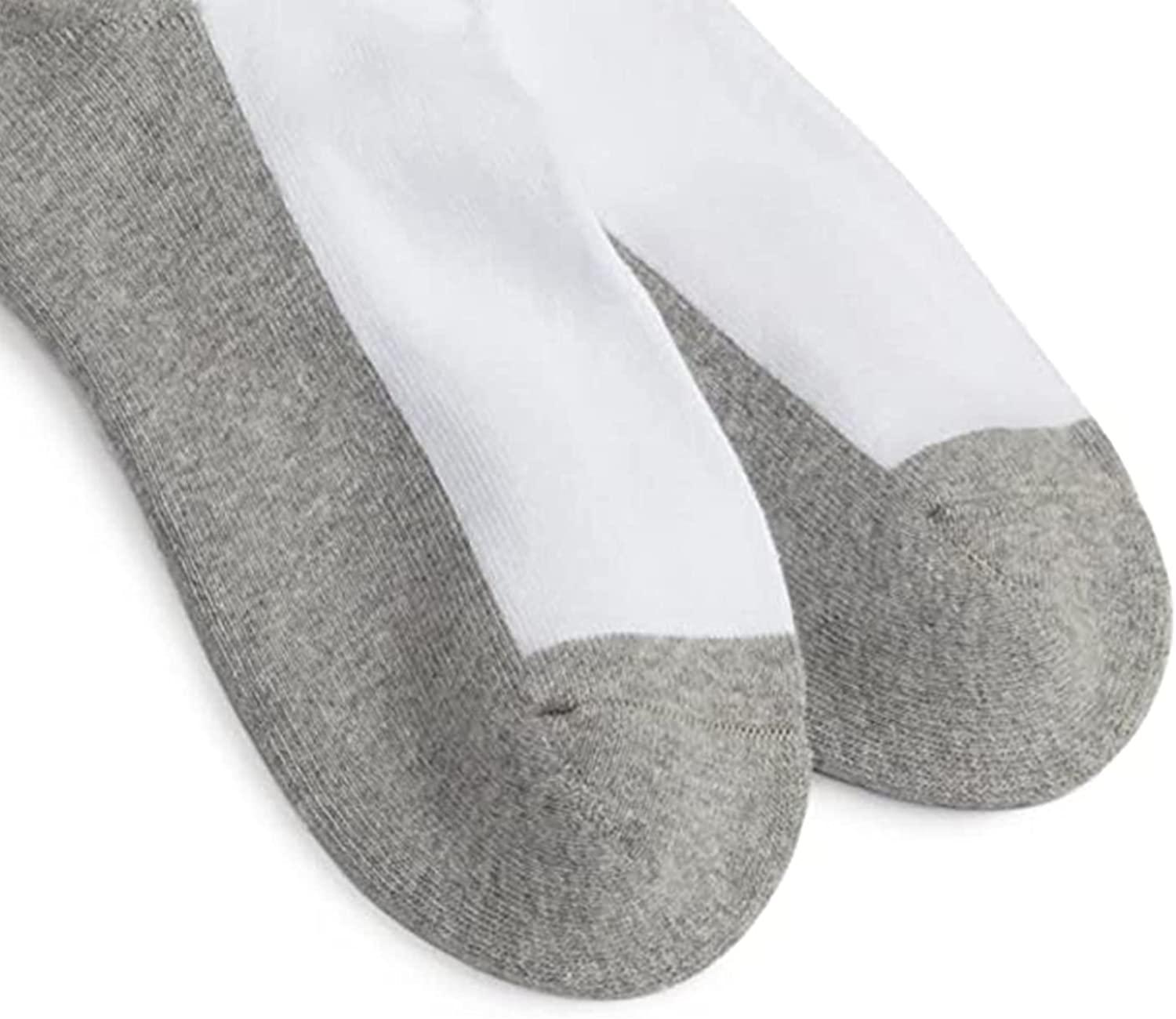 Jefferies Socks Big Boys' Seamless-Toe Quarter Athletic Socks (Pack of 6)  Medium White/Grey