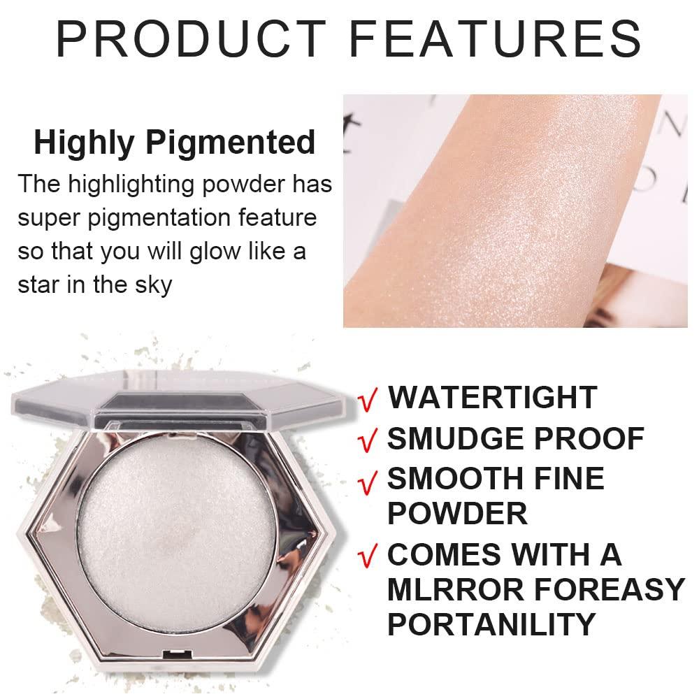 Pearl White Shimmer Glitter Highlighter Makeup Contour Powder Face