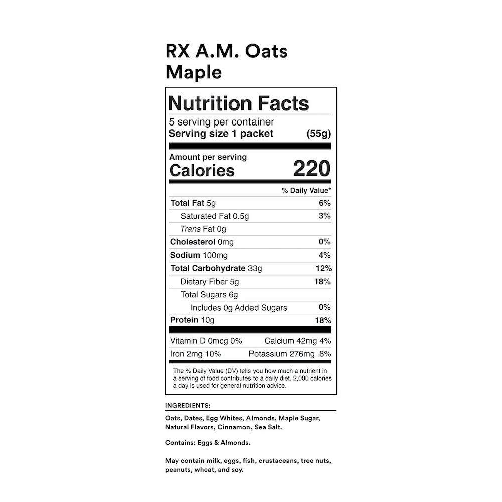 RXBAR, RX A.M. Oats, Variety Pack, 30ct, 1.92oz Packets, 30 Gluten Free