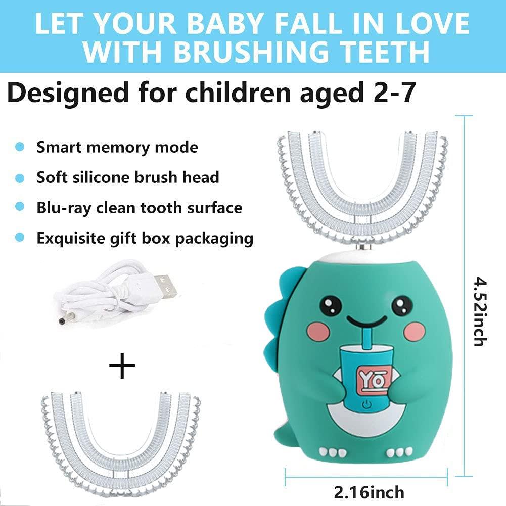 Kids Ultrasonic Electric Toothbrush,U Shaped Automatic Toothbrushes 360