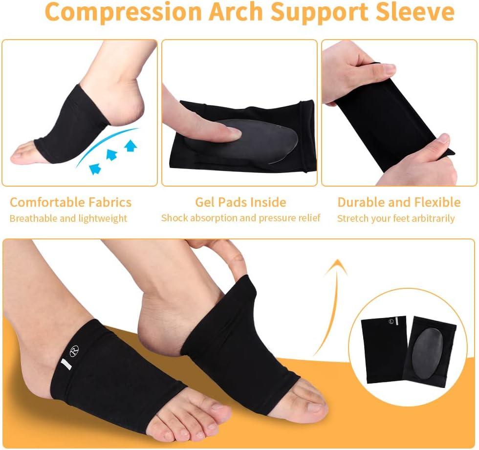 Plantar Fasciitis Arch Support Pads Compression Arch Sleeves with Gel