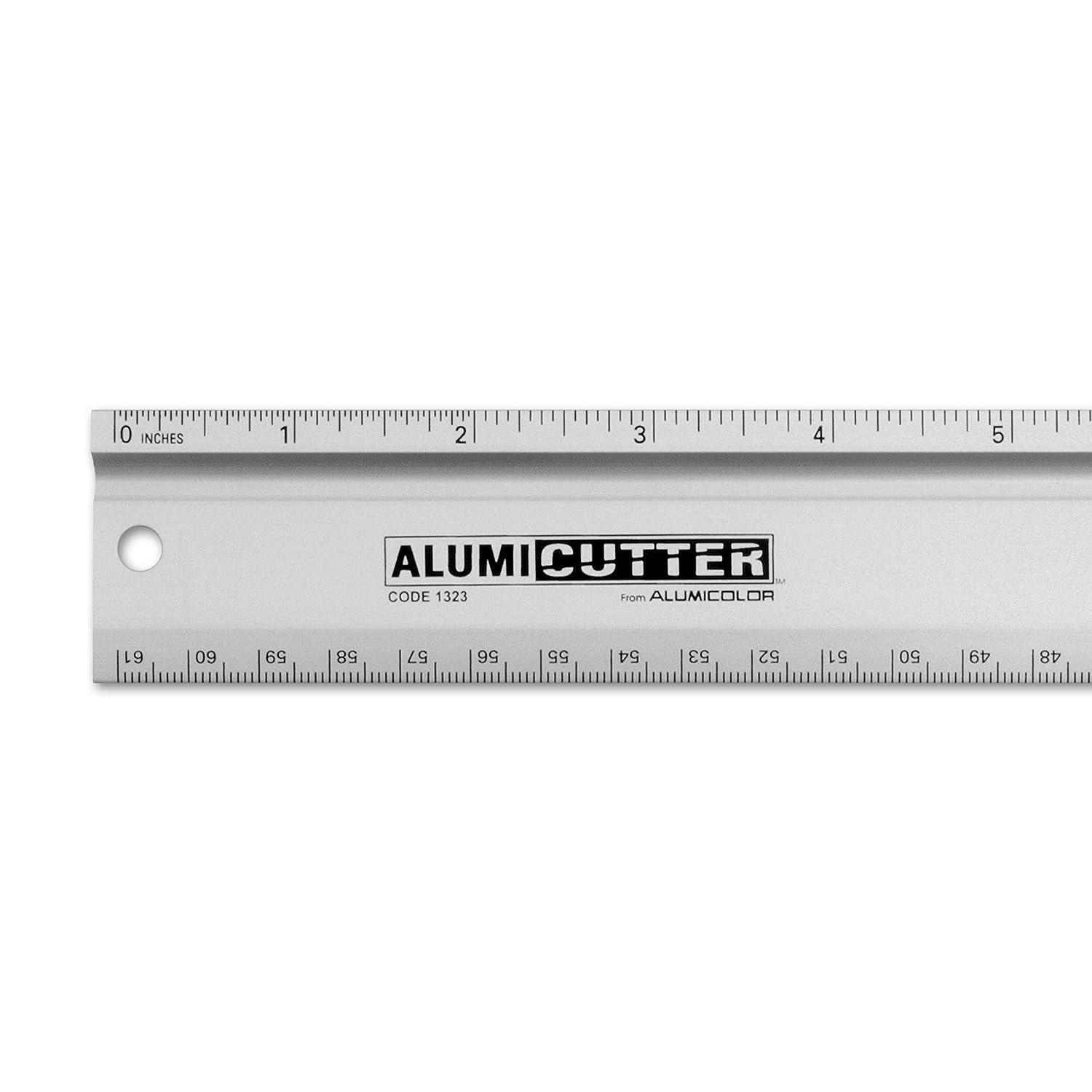 Alumicolor 6 Straight Edge Aluminum Ruler with Center-Finding