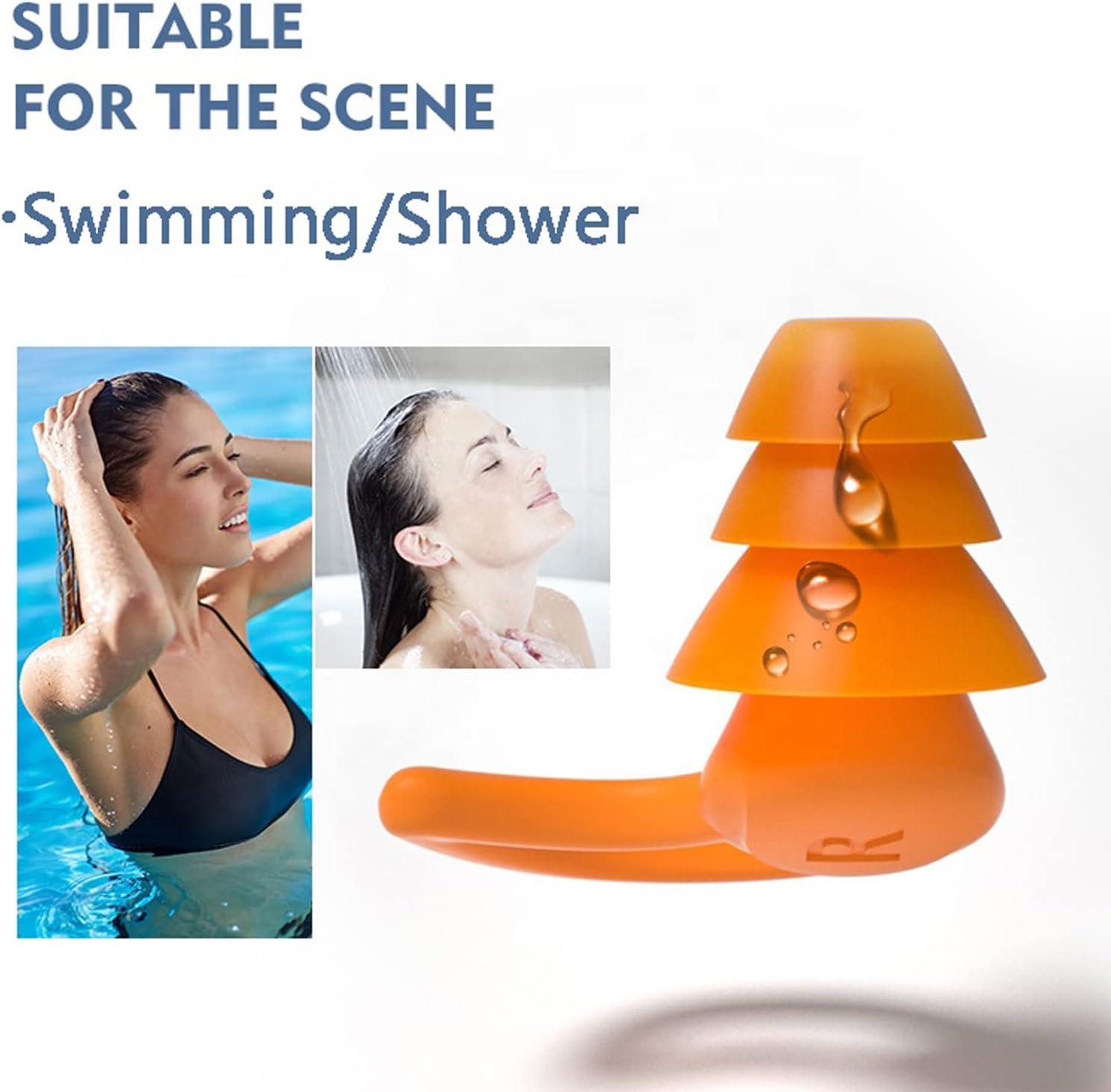 FBFL Quiet Noise Reduction Earplugs Super Soft Reusable Flexible Silicone  Ear Plugs for Sleeping Swimming Noise Sensitivity & Flights Snoring Travel  Concerts 33dB Noise Cancelling Orange