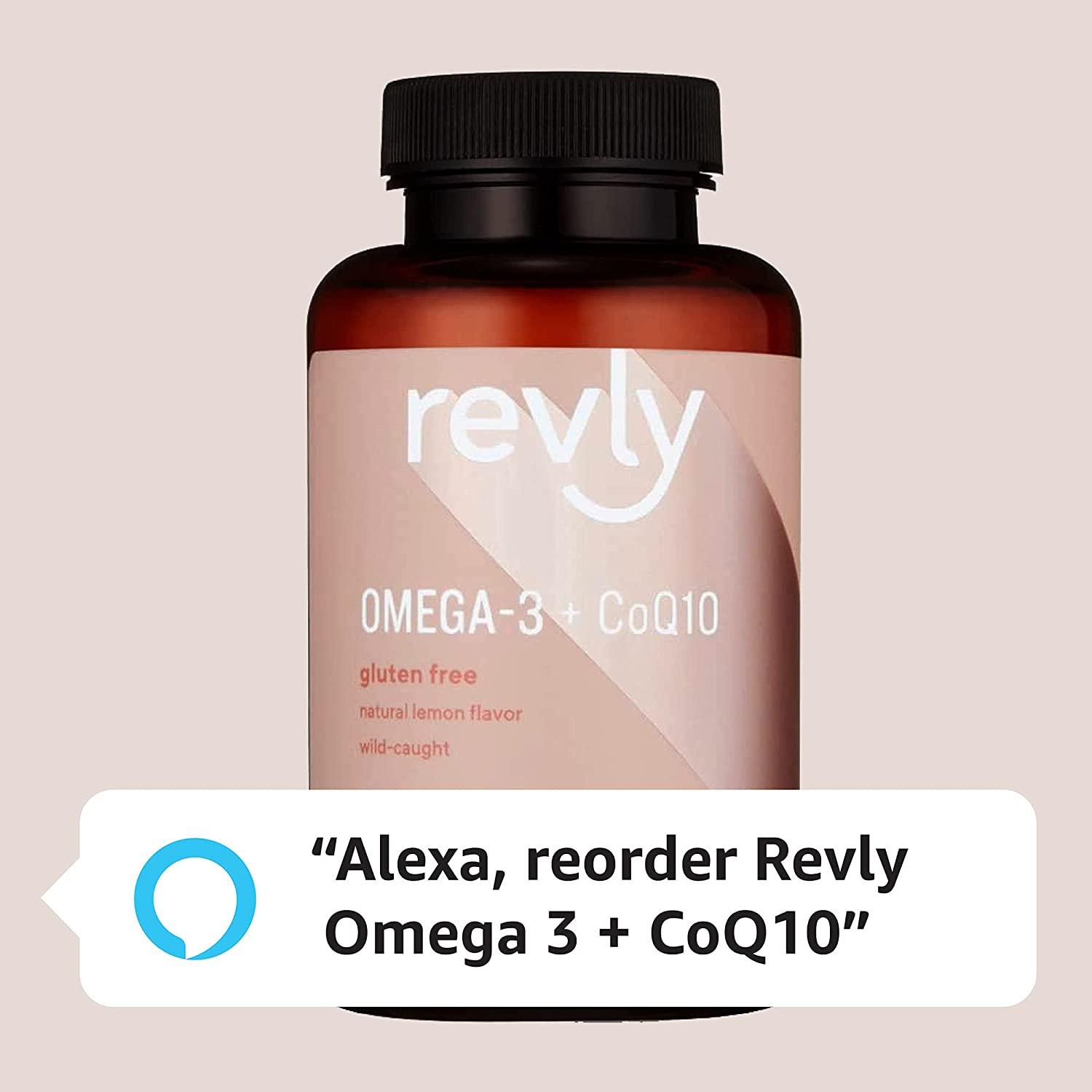 Revly Omega 3 Fish Oil + CoQ10 Softgels Natural Lemon Flavor 60 ct
