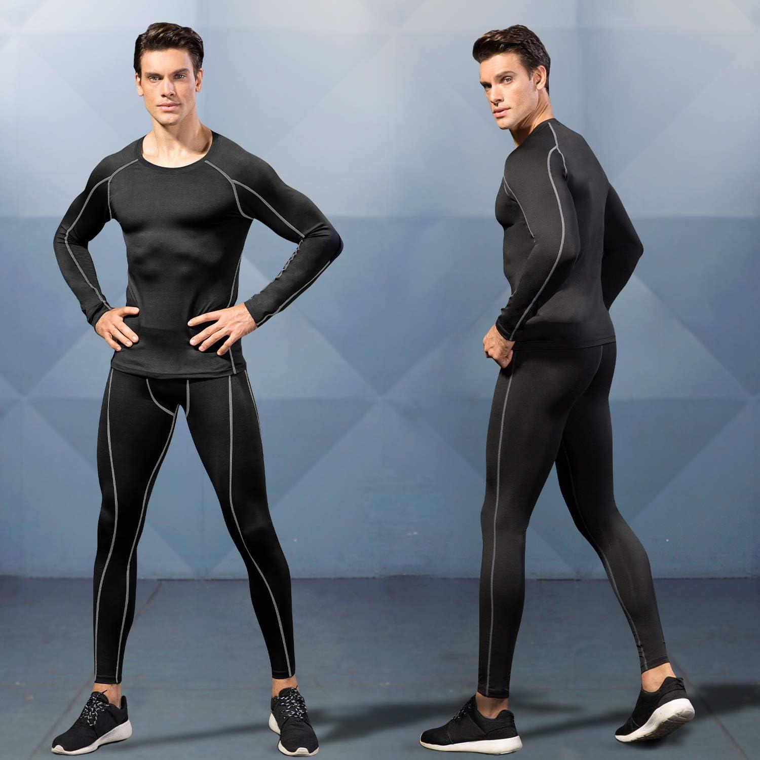 Men Compression Pants Athletic Thermal Workout Running Tights Base