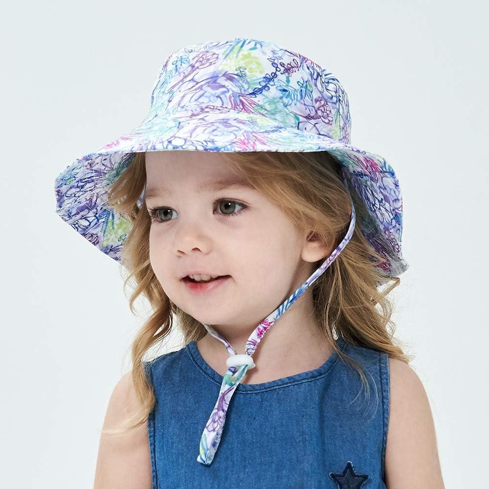 Baby Breathable Bucket Hats Toddler Adjustable Wide Brim Summer Sun Hat  Kids Sun Protection Beach Swim Hat Outdoor Play Cap