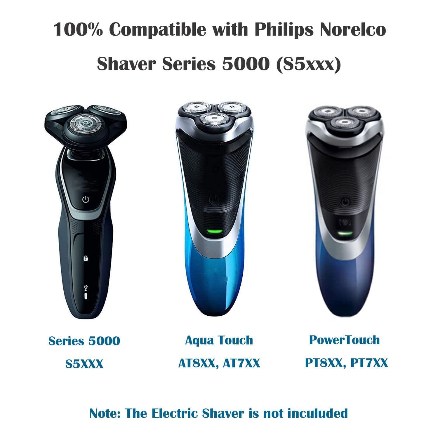 SH50/52 Replacement Heads for Philips Norelco Series 5000 Electric Shaver, Replacement Blades Head Fit for Phillips Series 5000 (S5xxx), (PT8xx, PT7xx), 3-Pack with 3 Pack