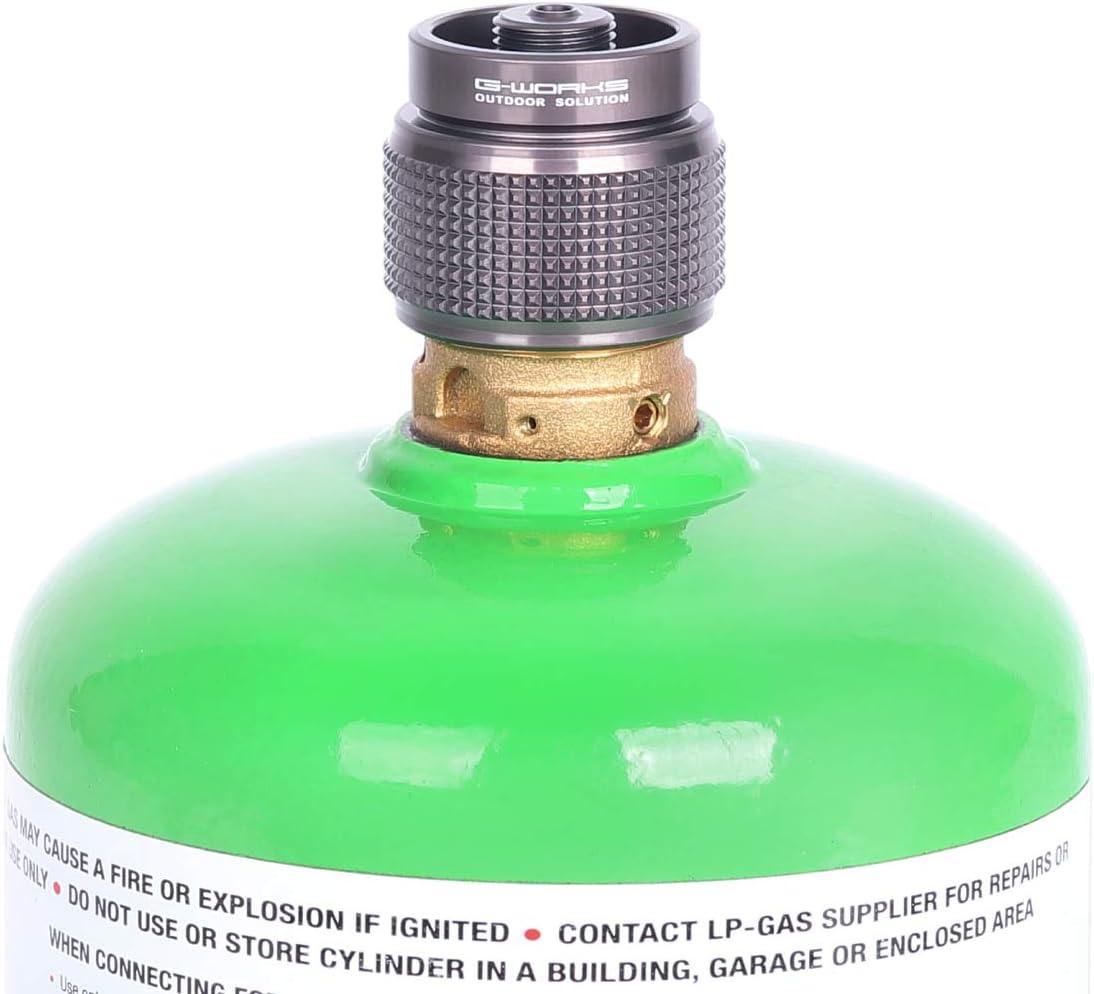 GWORKS LPG Adapter Camping Propane Small Tank to Lindal Valve Converter