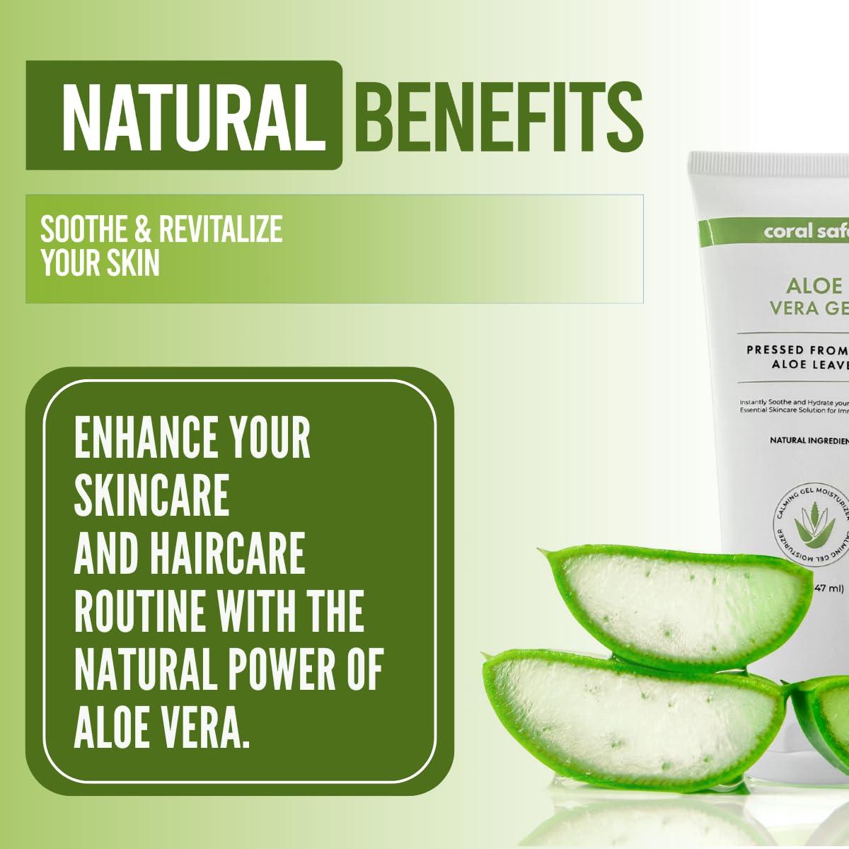 Coral Safe Pure Aloe Vera Gel | 99% Organic Aloe for Hair Skin & Sunburn  Relief | Hydrating Non-Greasy Unscented Formula | 5 oz - International  Shipping Available | Buy Now with Express International Delivery |  GoSupps.com