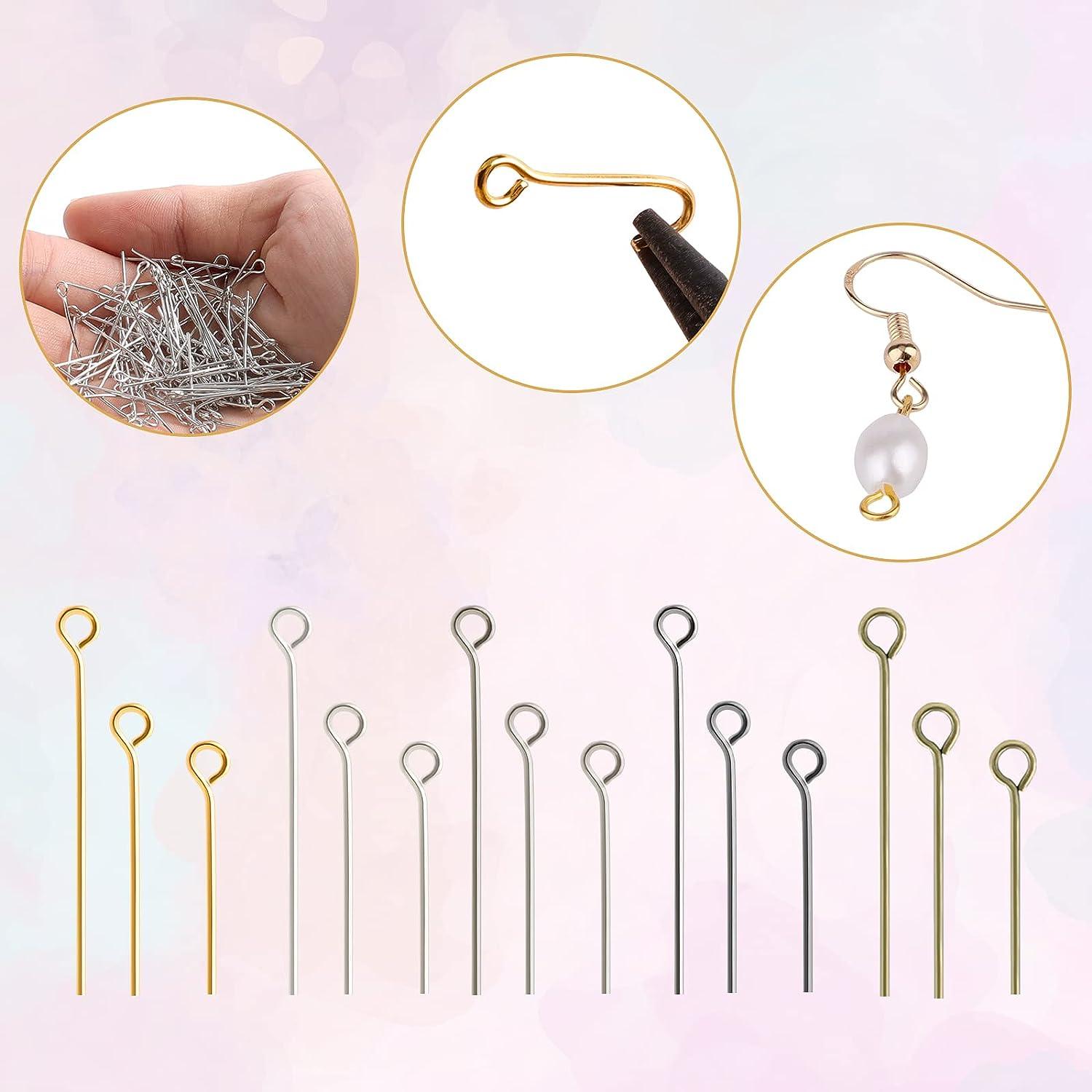 SAVITA 1500pcs Eye Pins, Metal Findings Beading Eyepins, 16/20/30mm Open Eye  Pins for Jewelry Making Jewelry Findings and Supplies for Earrings  Bracelets Making (5 Assorted Colors)