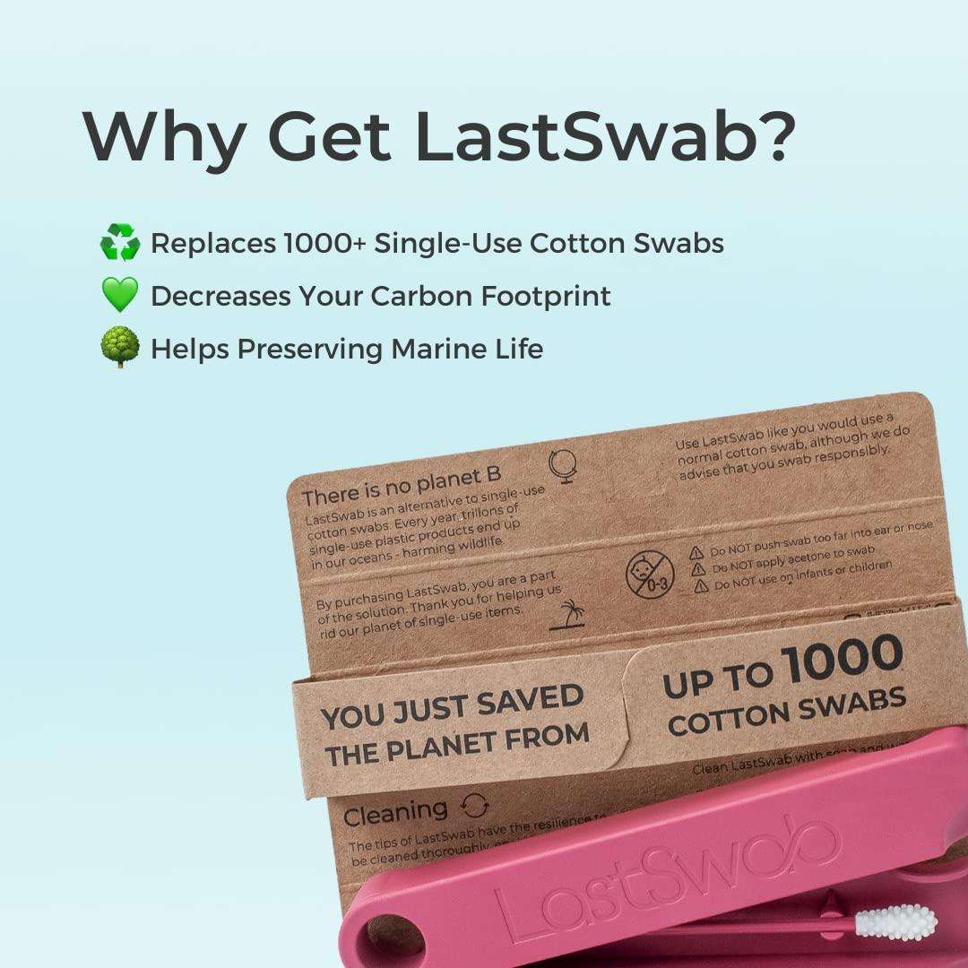 LastSwab® Reusable Cotton Safety Swabs for Baby Ear Cleaning - The  Sustainable and Sanitary Alternative to Single-Use Q Tips - Easy to Clean  and Zero