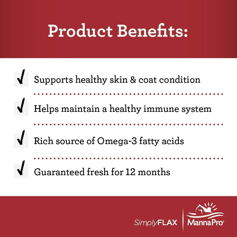 Manna Pro Simply Flax for Horses Omega3 Fatty Acids from Flaxseed 8 Pounds