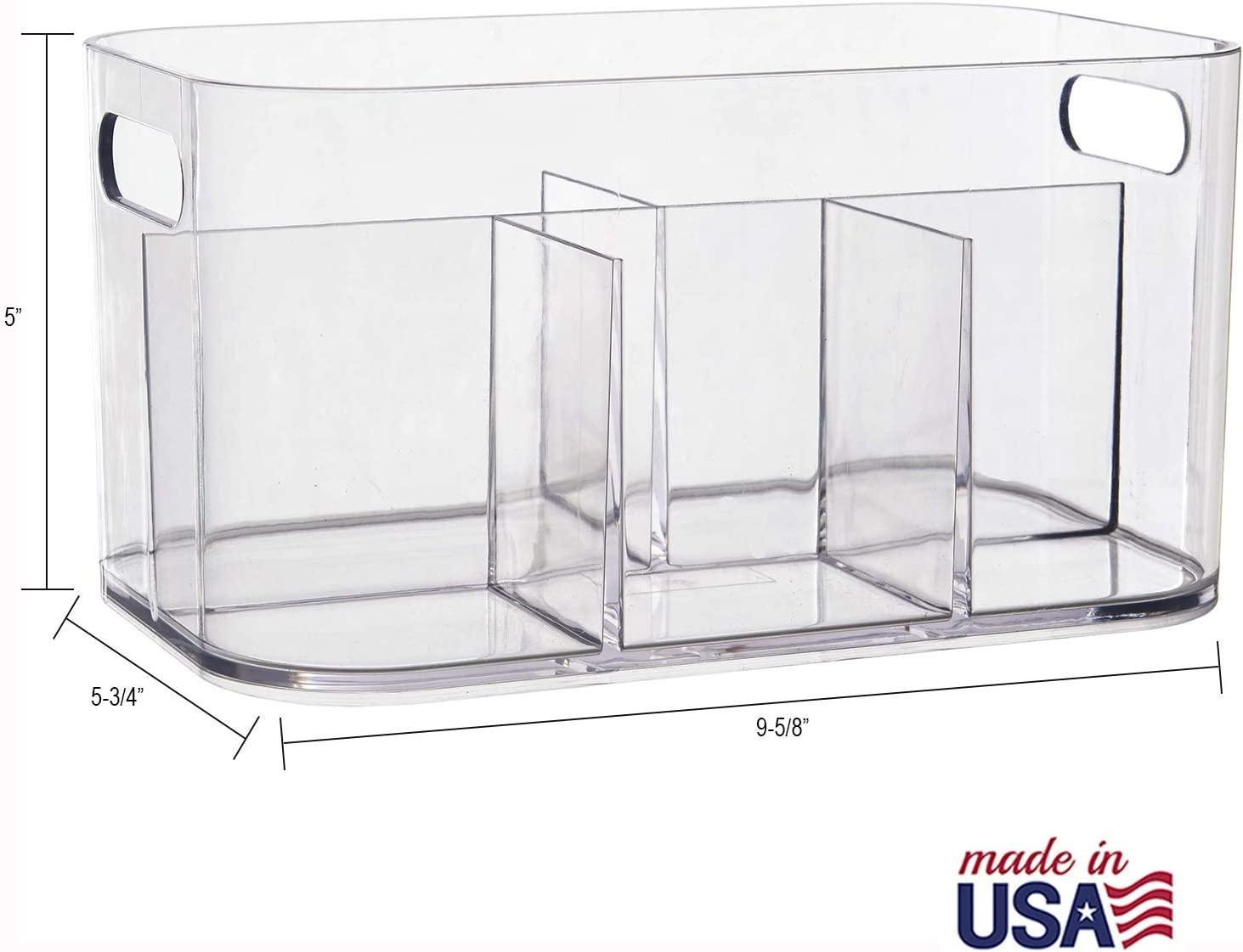 STORi Bliss 10 x 6 Open Compartment Clear Plastic Organizer | Rectangular  Makeup & Vanity Container & Pantry Storage Bin with Pass-Through Handles 