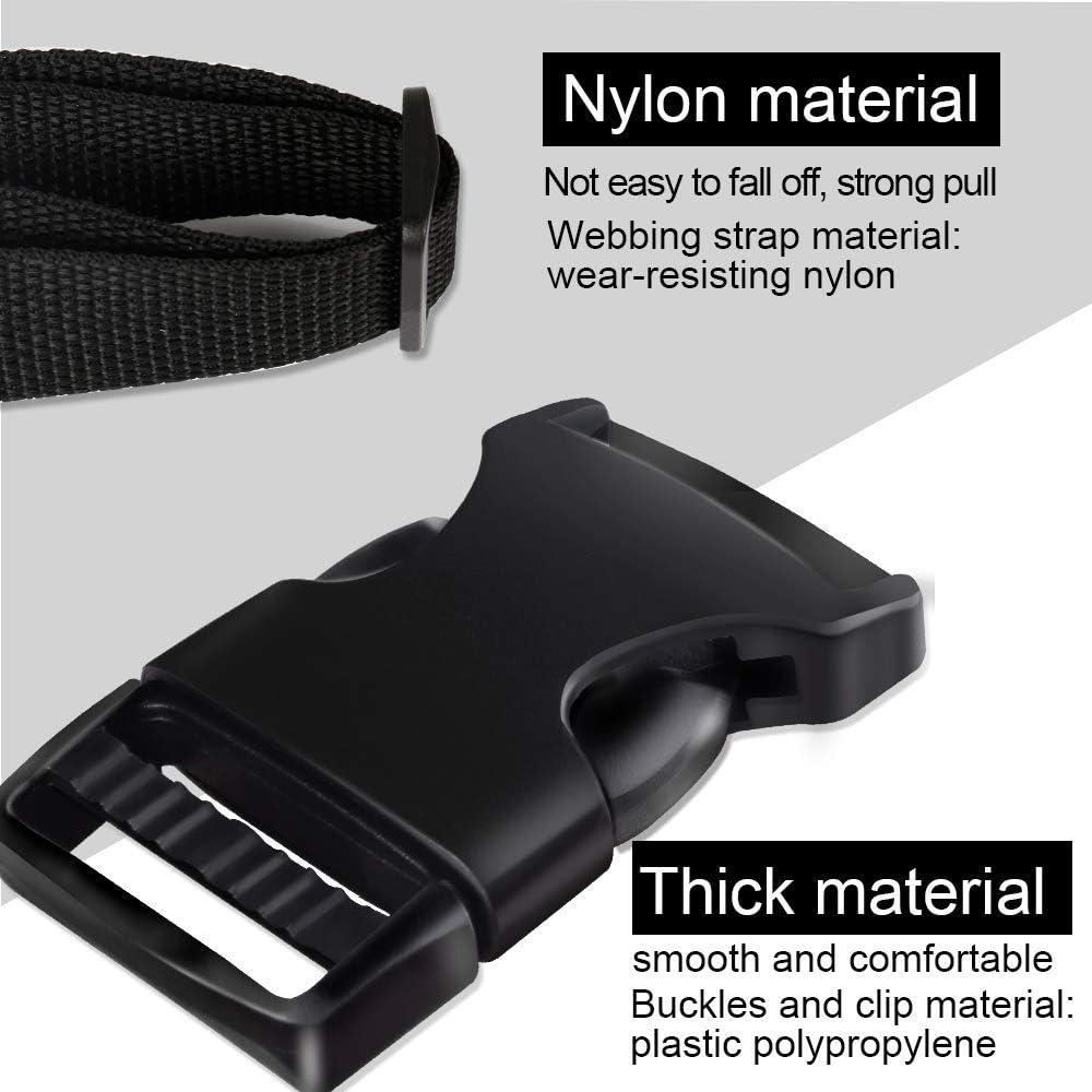 YGDZ Buckles Strap Set 10 Yards 1 Inch Nylon Webbing Strap with 20 Set Side  Release Plastic Buckles for Luggage Strap Backpack Repairing Black One Side  Adjustable