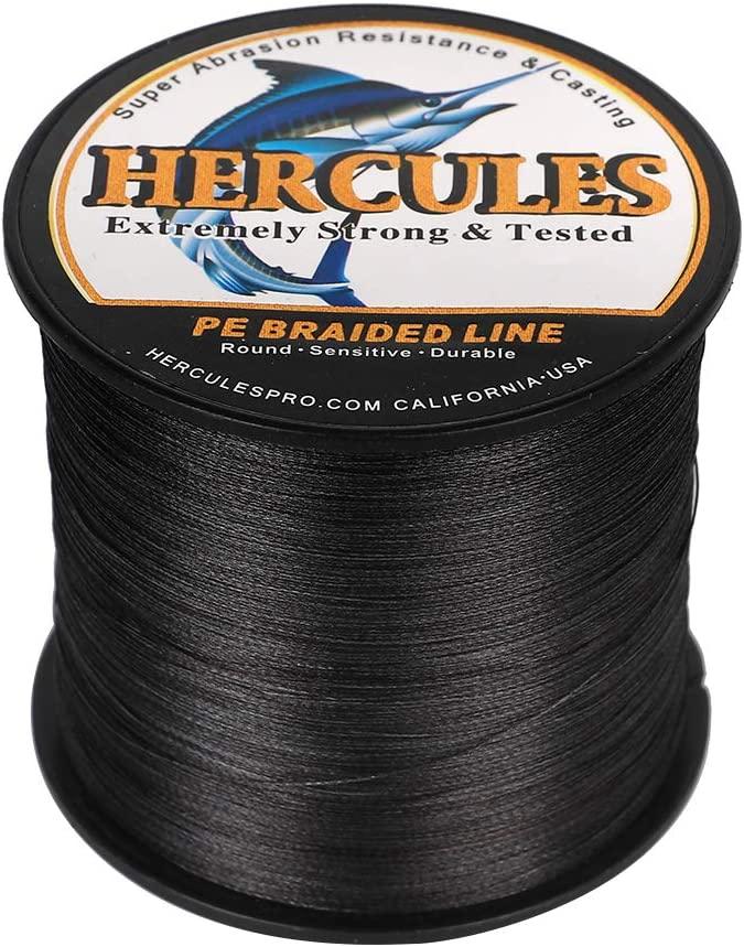Hercules Cost-Effective Super Cast 8 Strands Braided Fishing Line 10lb to 300lb Test for Salt-Water,109/328/547/1094 Yards(100M/300M/500M/1000M)