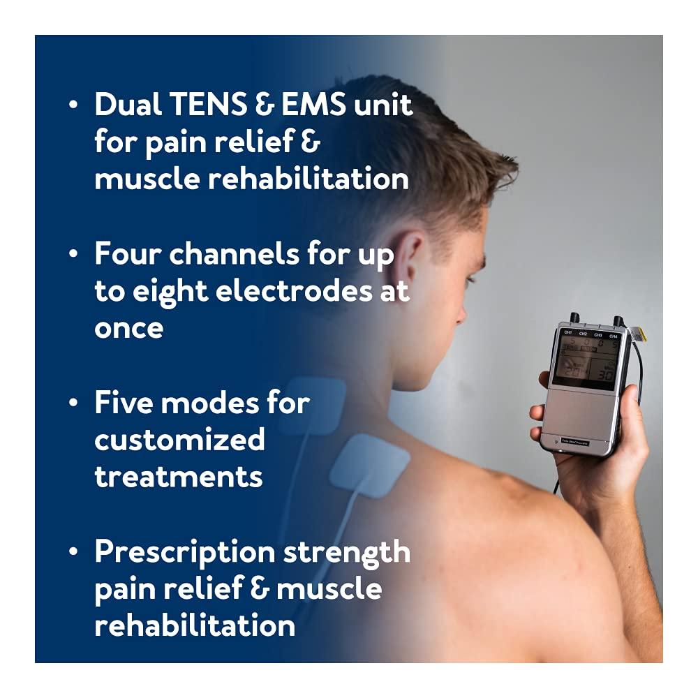 Roscoe Medical 4Channel TENS Unit and EMS Muscle Stimulator for Pain