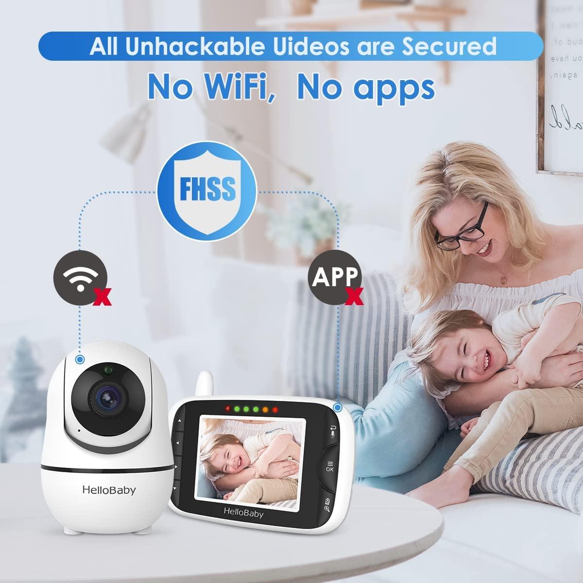 Hello Baby Monitor with Camera and Audio, LCD Display Video Baby