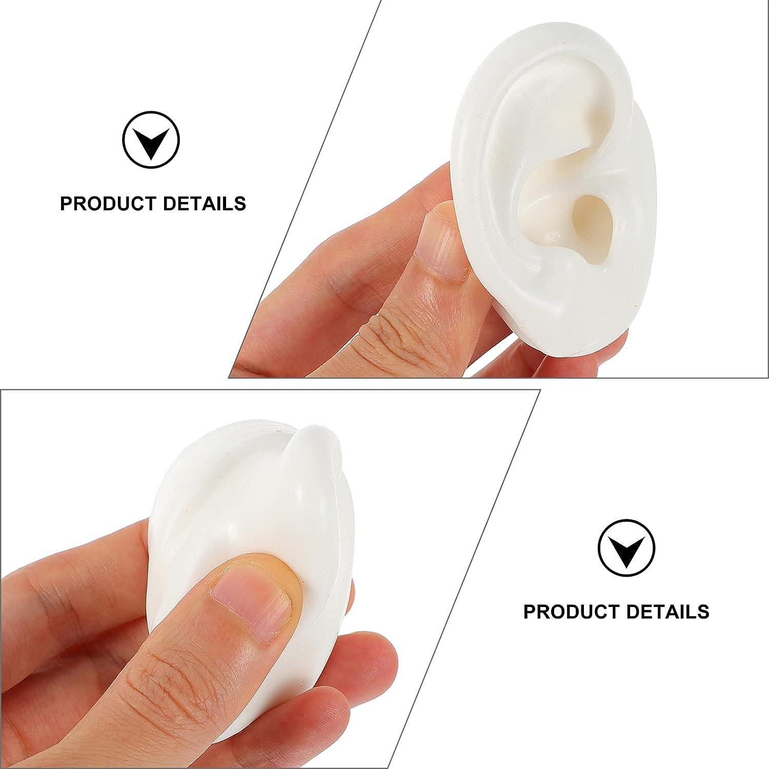 UKCOCO Silicone Ear Model - White Reusable Left and Right Human Ear ...