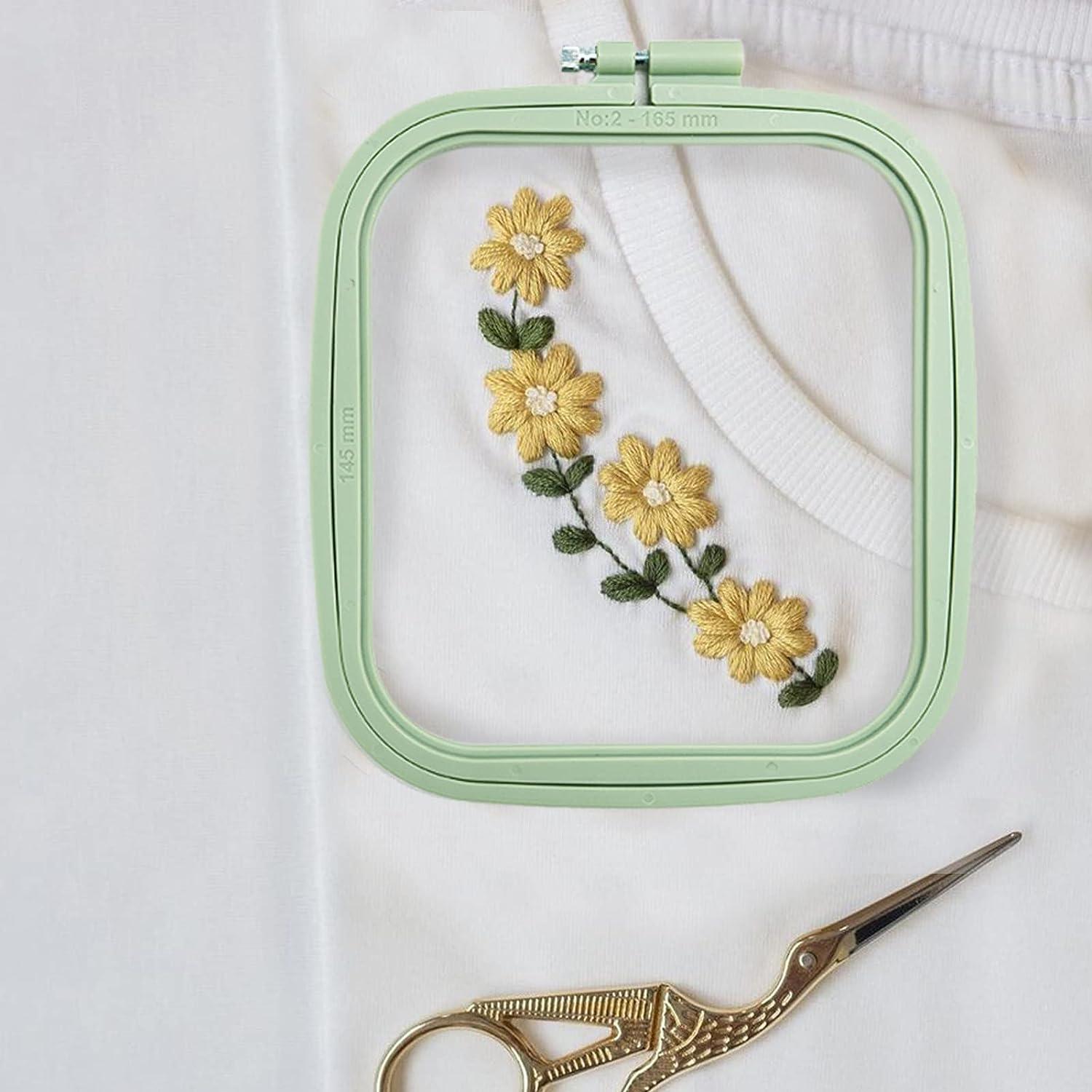 5 Pieces Embroidery Hoops Plastic Embroidery Circle Cross Stitch Hoop Ring,  Embroidery Hoops Set 3.7 inch to 9.5 inch for Embroidery and Cross Stitch