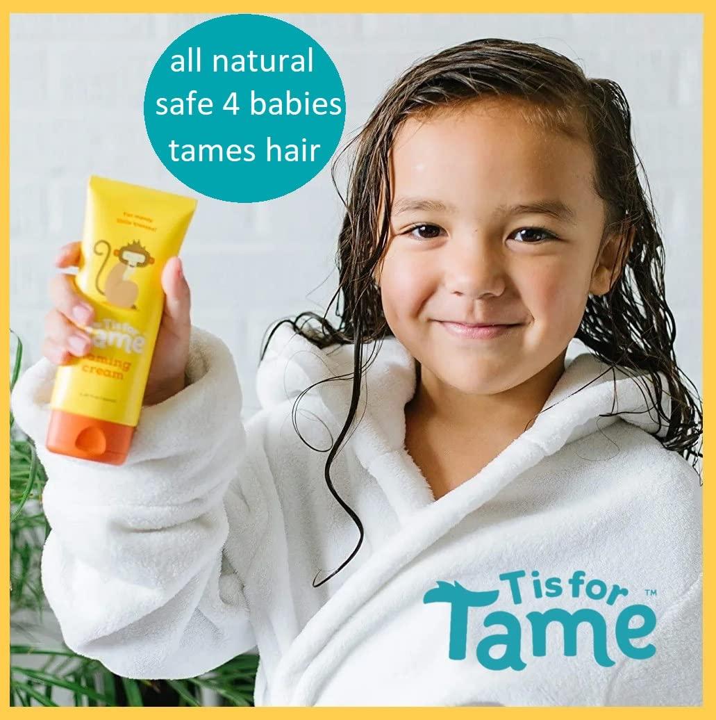 Tame Kids Hair Bundle: Natural Hair Taming Cream & Spray for Frizz ...