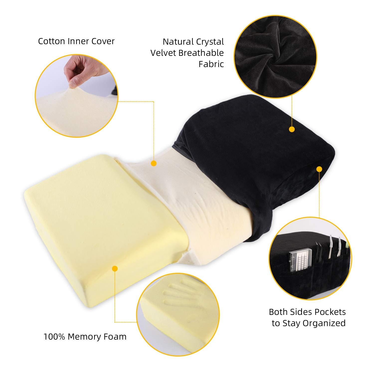Professional White Eyelash Extension Memory Foam Pillow With Acrylic