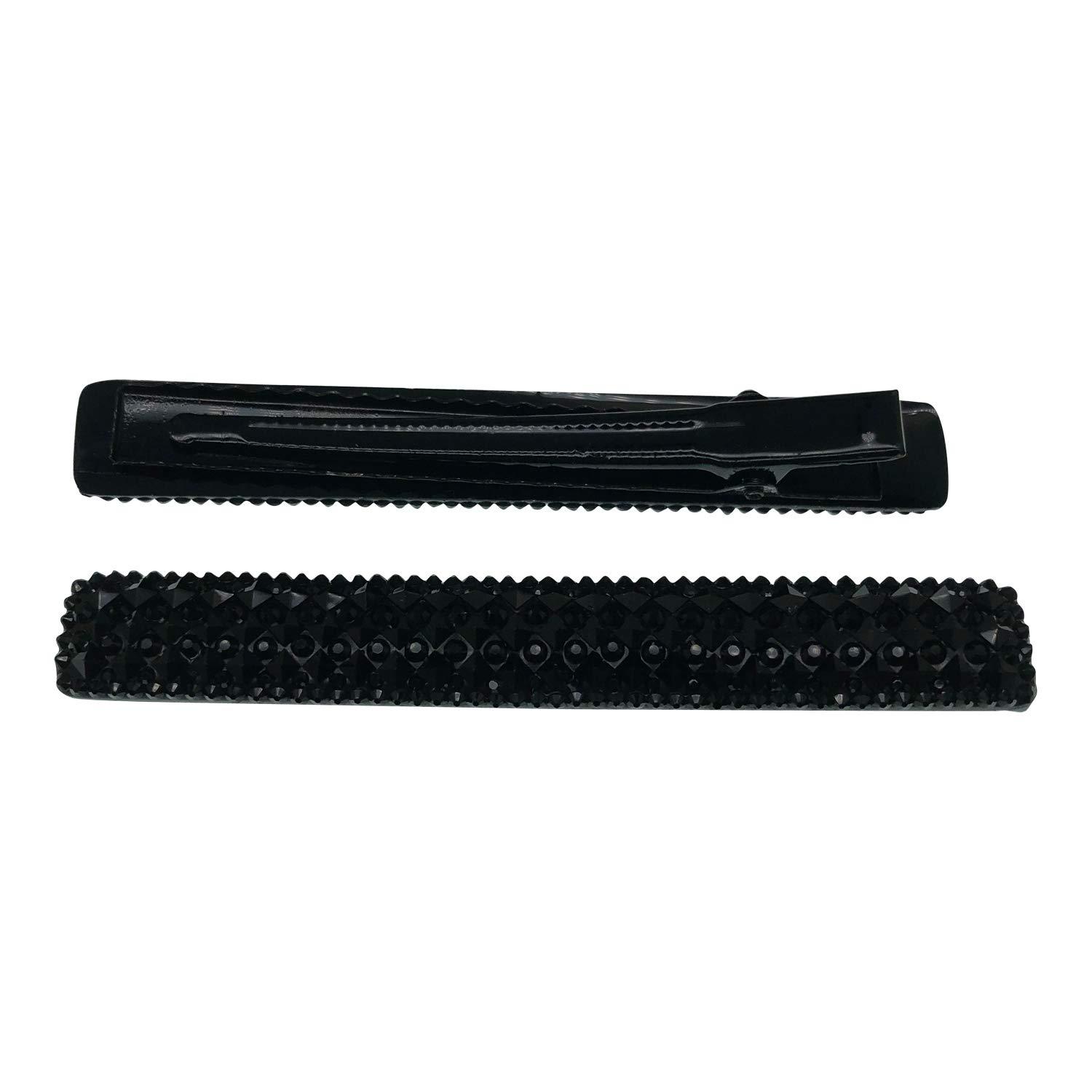 Black Crystal Metal Alligator Clips Duckbill Clips Hair Clips