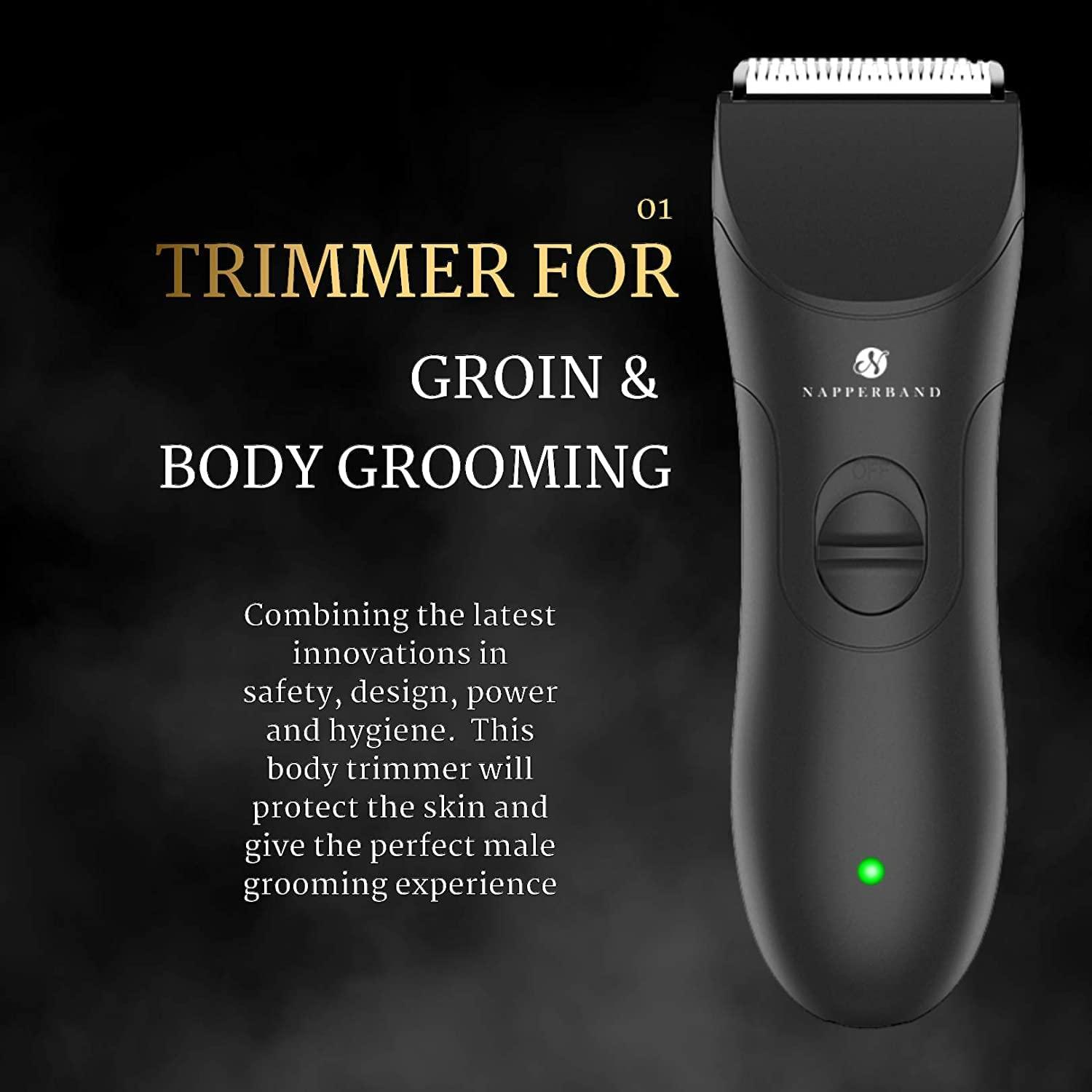 NAPPERBAND Pubic Hair Trimmer. Body Beard Stubble Head Groin Shaver and