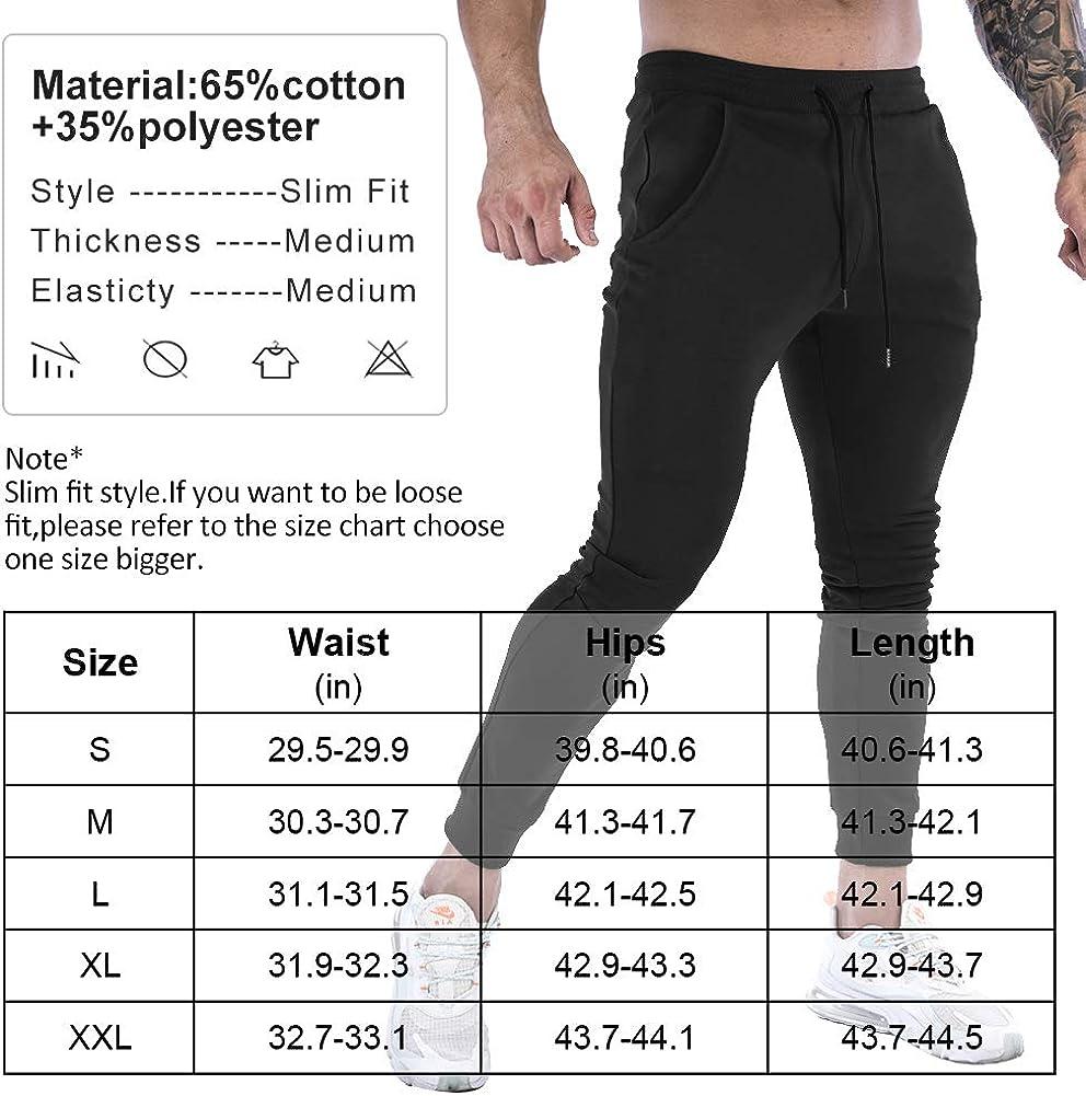 Wangdo Men's Slim Joggers Gym Workout Pants,Sport Training Tapered